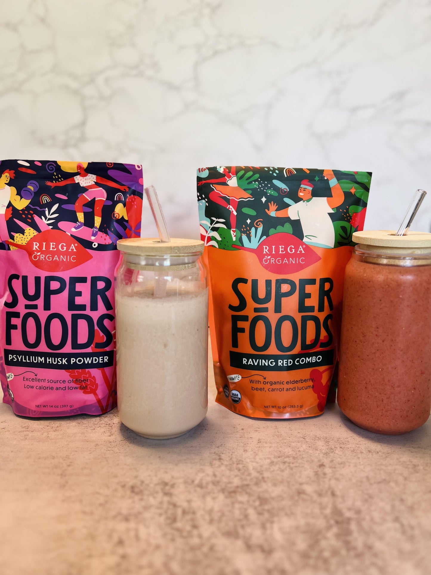 RIEGA Organic Psyllium Husk Powder - High Fiber, Low Carb, Keto Friendly, Gluten Free, 14Oz