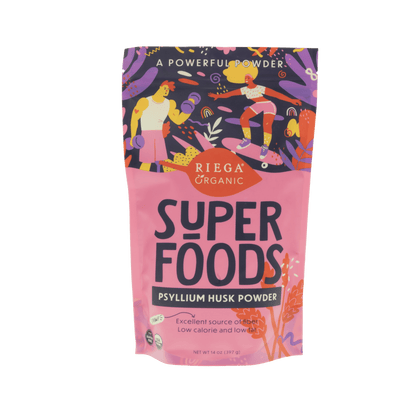RIEGA Organic Psyllium Husk Powder - High Fiber, Low Carb, Keto Friendly, Gluten Free, 14Oz